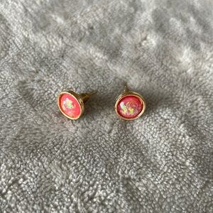 Urban Outfitters Pink and Golden Shiny Stud Earrings